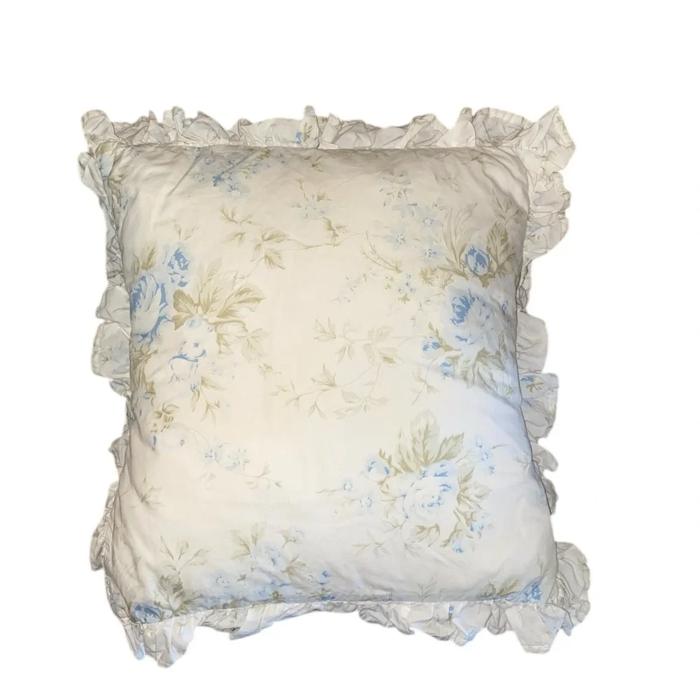 Vintage Victorian 3 Decorative Throw Pillow Cotton Floral Cottagecore Coquette